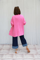 GRACE - RIBBED CARDIGAN - ORANGE