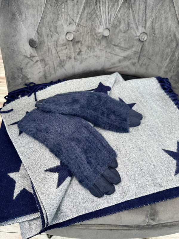 STARBOX SET IN NAVY WITH GREY STARS