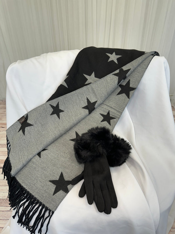 STARBOX SET IN BLACK WITH GREY STARS