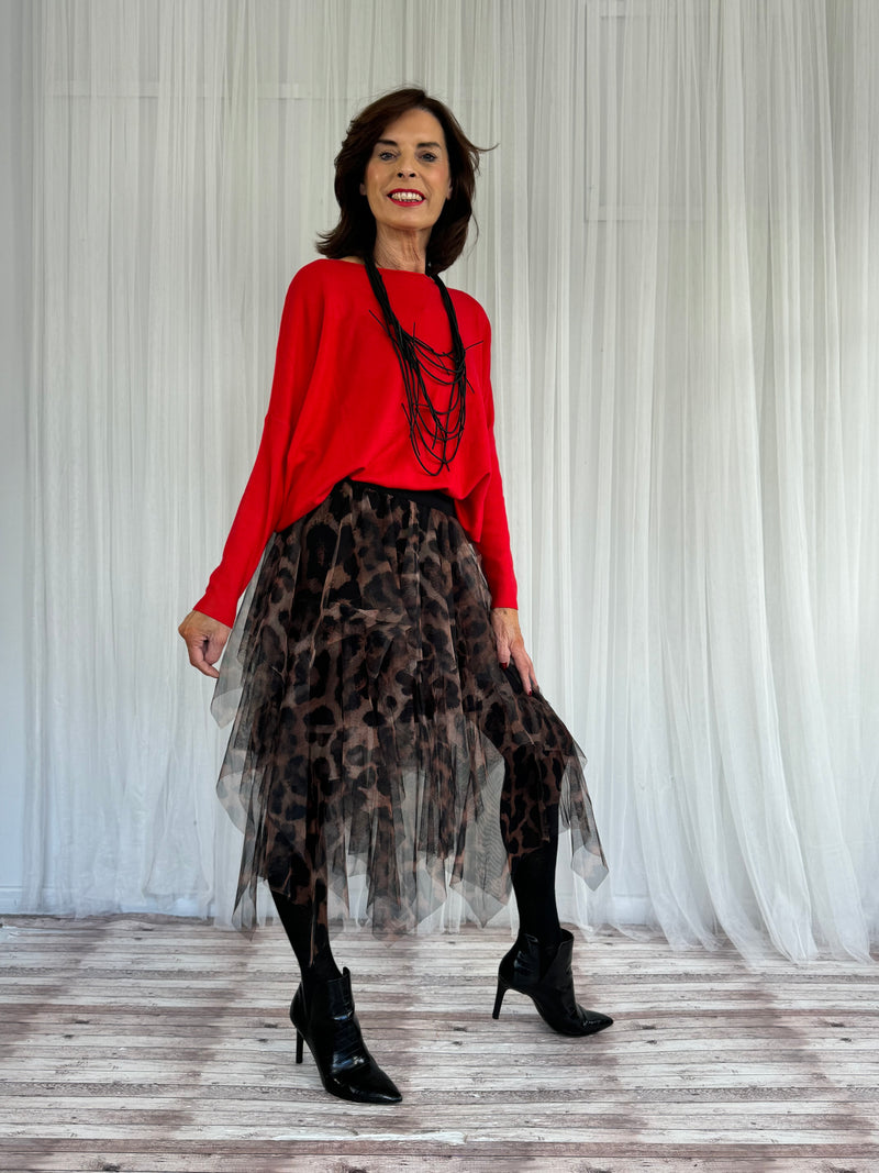 LEOPARD TULLE SKIRT