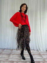 LEOPARD TULLE SKIRT