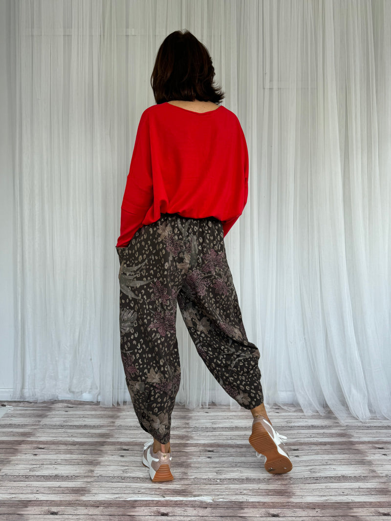 GOLD DIVINA - COCOON TROUSERS - CHOCOLATE