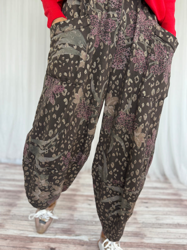 GOLD DIVINA - COCOON TROUSERS - CHOCOLATE