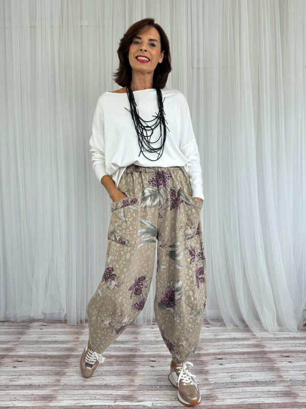 GOLD DIVINA - COCOON TROUSERS - STONE