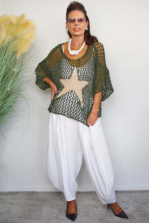 Sassy Star Knit in Khaki