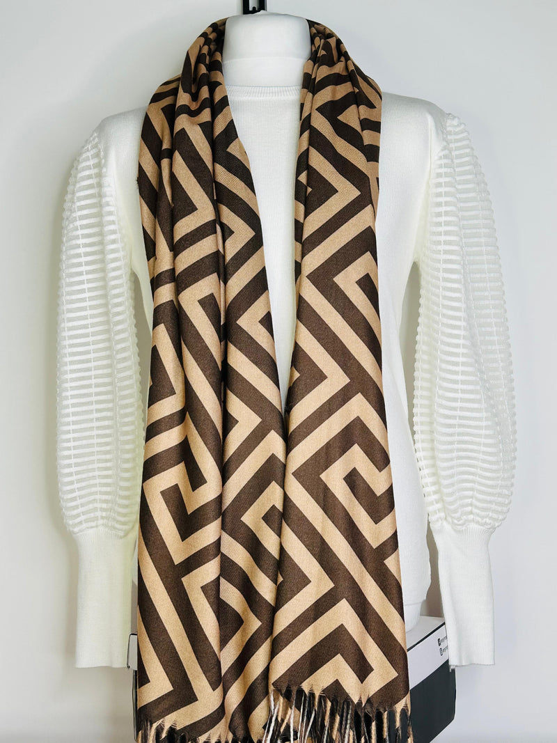 RITA GEOMETRIC PATTERNED SCARF