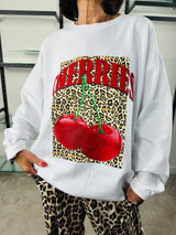 Cherry Berry leopard Sweatshirt Top