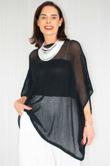 Sarana Slouch Batwing Fine Knit in Classic Black