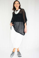 Sarana Slouch Batwing Fine Knit in Classic Black