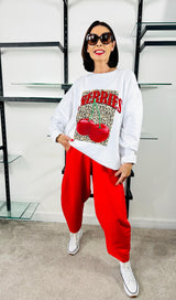 Cherry Berry leopard Sweatshirt Top