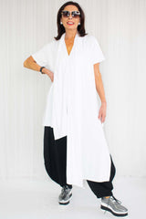 Tabitha Cowl Neck Drape Top in White