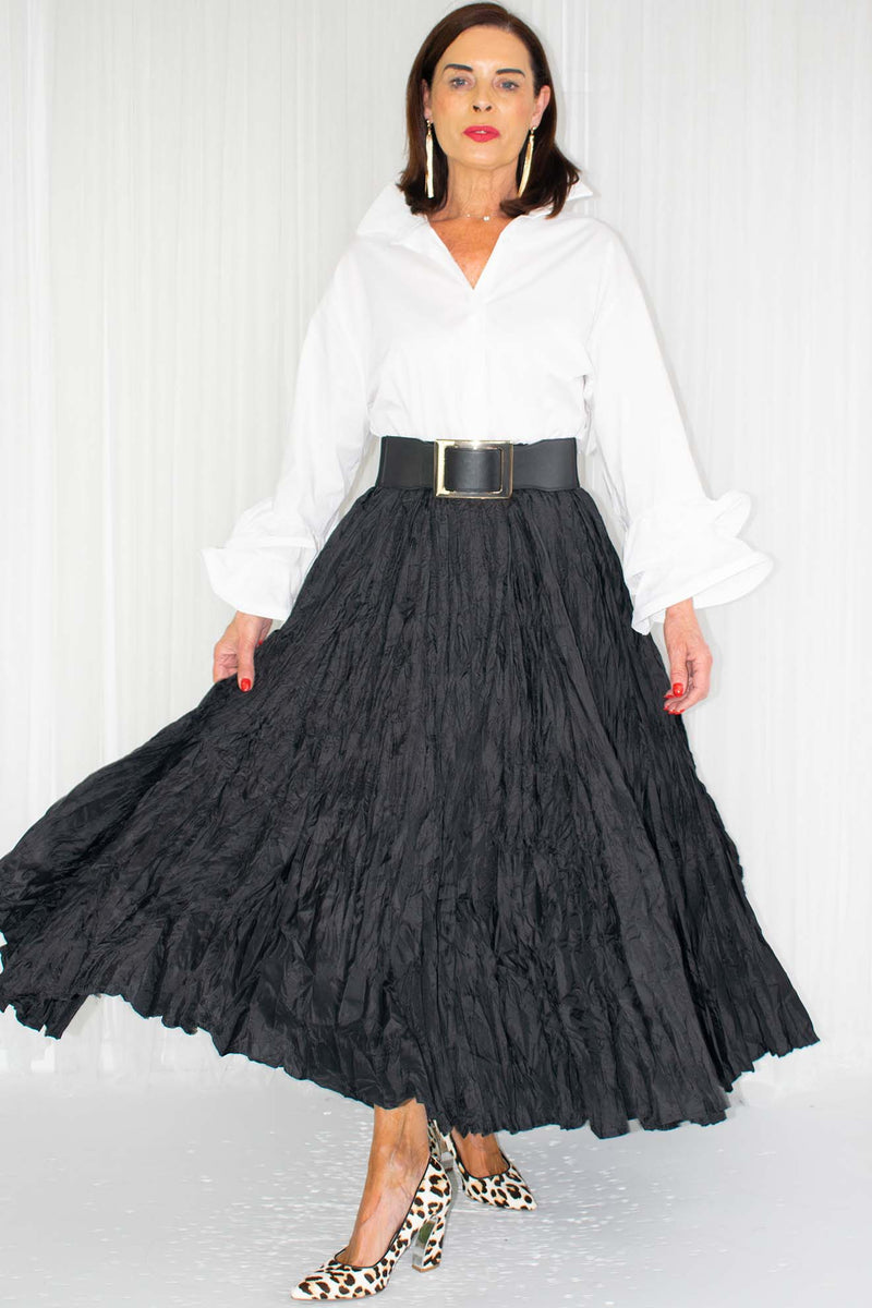 Calia Crinkle Skirt in Black