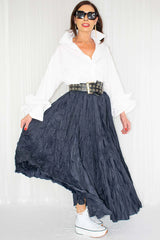 CHLOE CRINKLE SKIRT IN NAVY