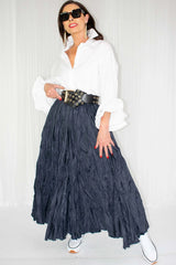 CHLOE CRINKLE SKIRT IN NAVY