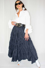 Calia Crinkle Skirt in Fresh Navy