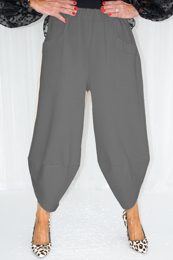 Reagan Scuba Two Pocket Cocoon Trouser in Slate Grey