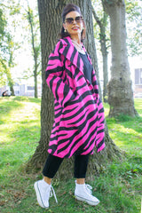 Elegant Holland Park Coat in Pink Animal Print