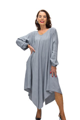 Amira Full Length Dress - Stone Grey