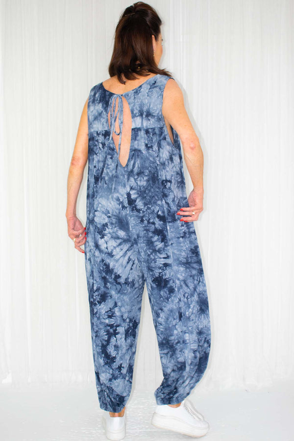 Tala Tie-Dye Jumpsuit In Denim Blue