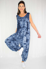 Tala Tie-Dye Jumpsuit In Denim Blue