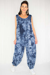 Tala Tie-Dye Jumpsuit In Denim Blue