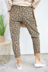 Leopard Print Magic Trouser in  mocha