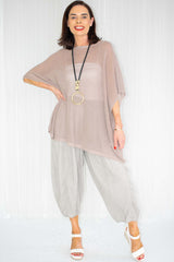 Sarana Slouch Batwing Fine Knit in Mocha