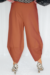 Reagan Scuba Two Pocket Cocoon Trouser in Rust