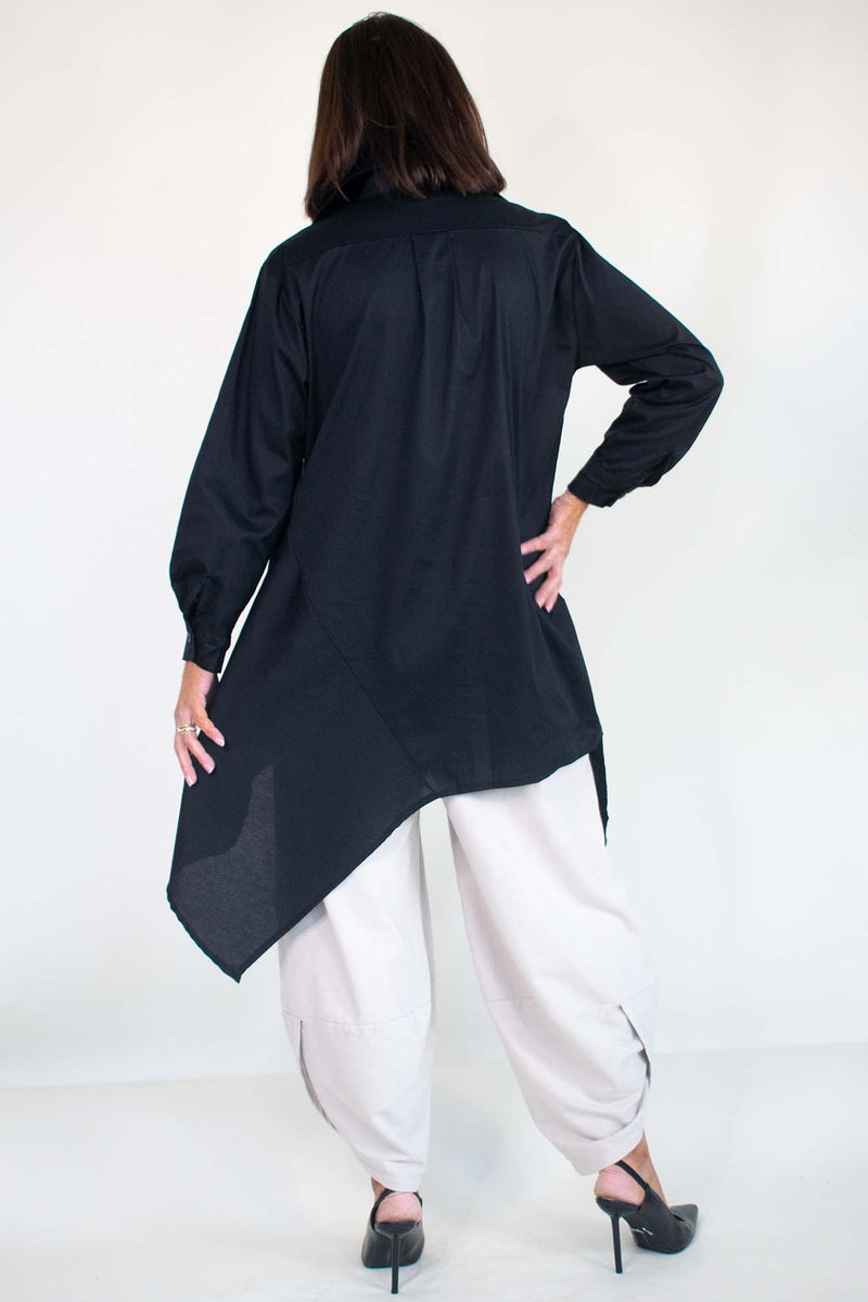 Sacha Waterfall Shirt in Classic Black