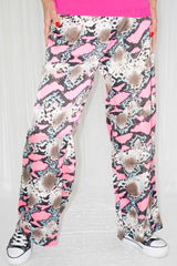 Sheridan Wide Leg Palazzo Trouser in Hot Pink Snake Print