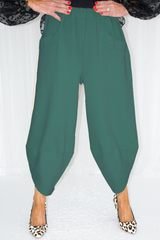 ELISE Two Pocket Cocoon Trouser in Teal