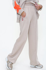 BEXLEY RELAXED WIDE LEG JOGGERS In warm beige