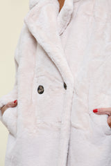 New York Faux Fur Jacket In Warm Beige