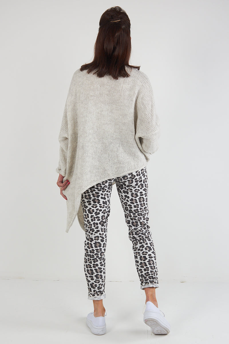 Leopard Print Magic trousers  in  beige with mocha