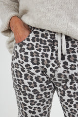 Leopard Print Magic trousers  in  beige with mocha