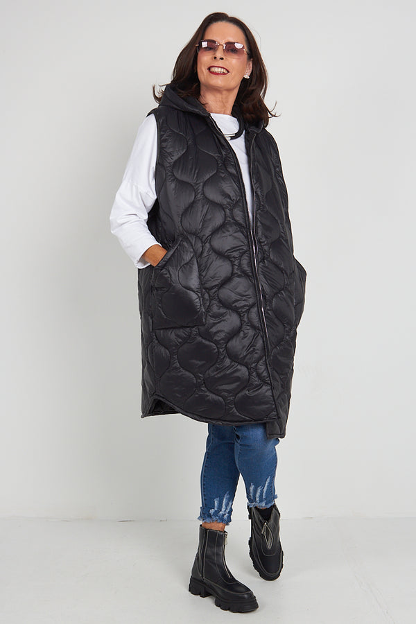 Broughton Gilet Puffer Jacket  In Black